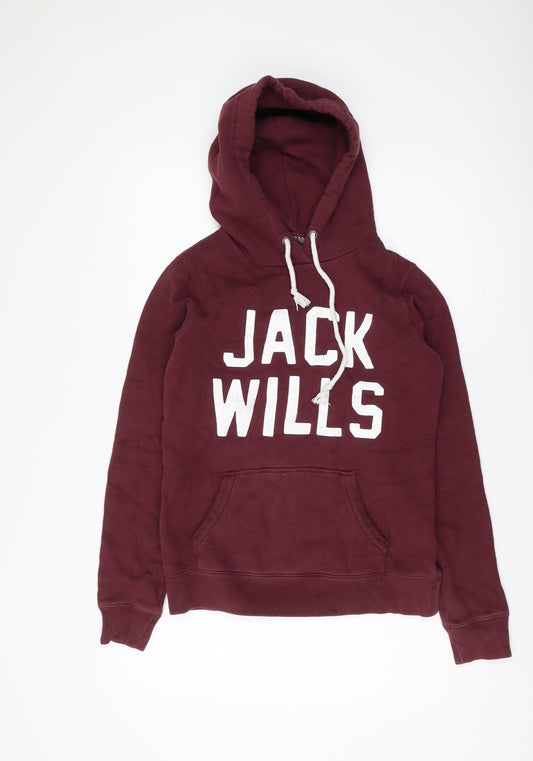 Jack Wills Women's Red Pullover Hoodie, Size 10