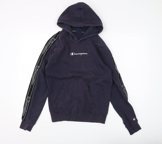 Champion Unisex Blue Hoodie XS Pullover Logo Casual