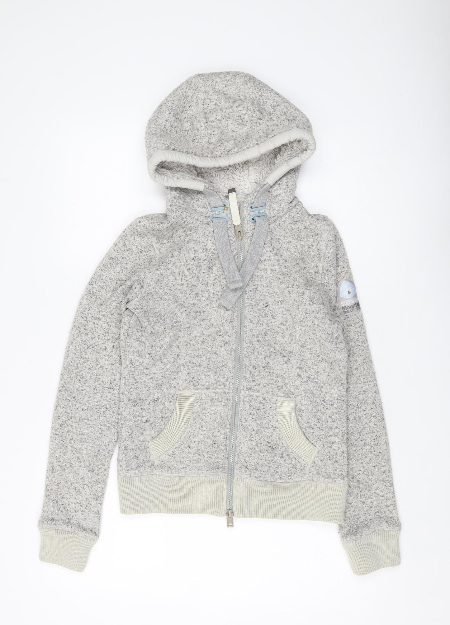 Superdry Women's Grey Full Zip Hoodie, Size S