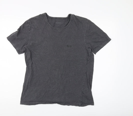 Hugo Boss Men's Grey M T-Shirt, Logo, Crew Neck