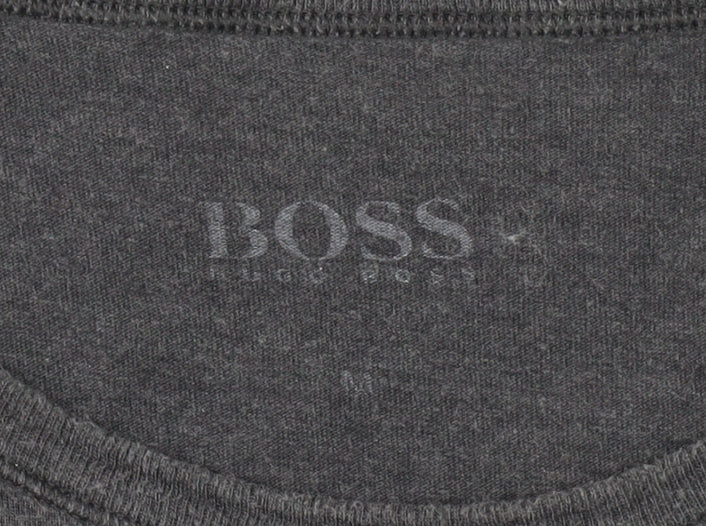 Hugo Boss Men's Grey M T-Shirt, Logo, Crew Neck