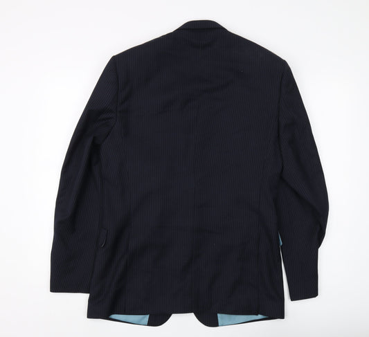 Moss Esq Men's Blue Pinstripe Blazer 38R Regular Fit