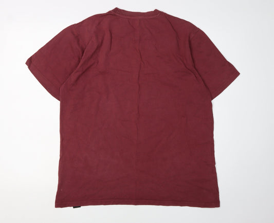 Dickies Men's Red Large Crew Neck Cotton T-Shirt