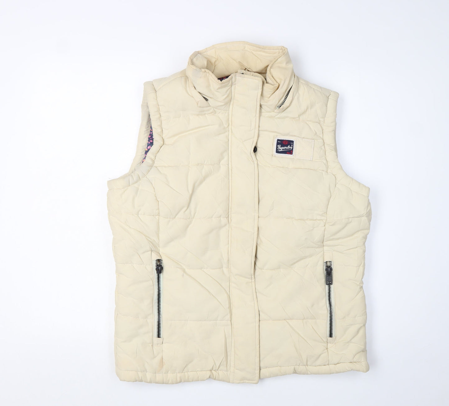 SuperDry Unisex Beige Zip Waistcoat L Casual