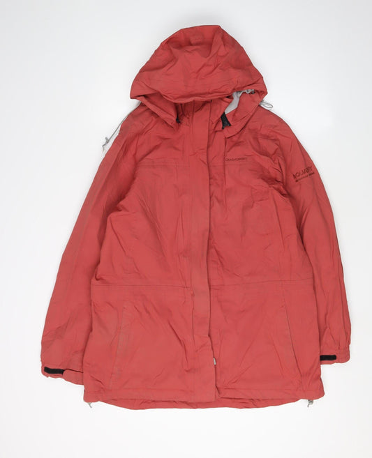 Craghoppers Women's Red Waterproof Rain Jacket Size 14