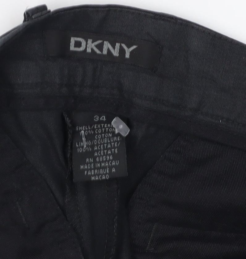 DKNY Women's Black Straight Trousers Size 34