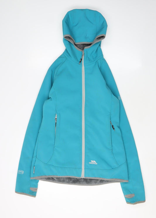 Trespass Women's Blue Soft Shell Hooded Jacket - XS
