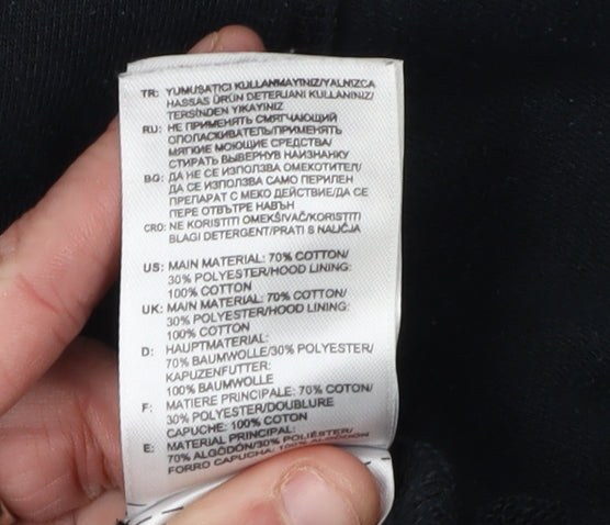 Adidas Men's Black Hoodie, Full Zip, Size M, Graphic