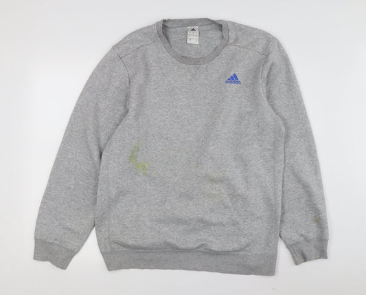Adidas Men's Grey Pullover Sweatshirt L - Gym Comfort