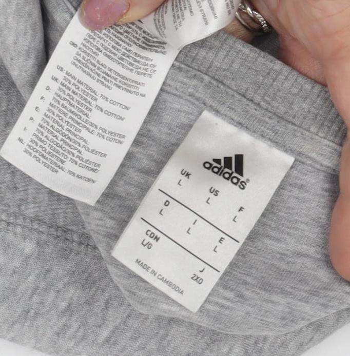 Adidas Men's Grey Pullover Sweatshirt L - Gym Comfort
