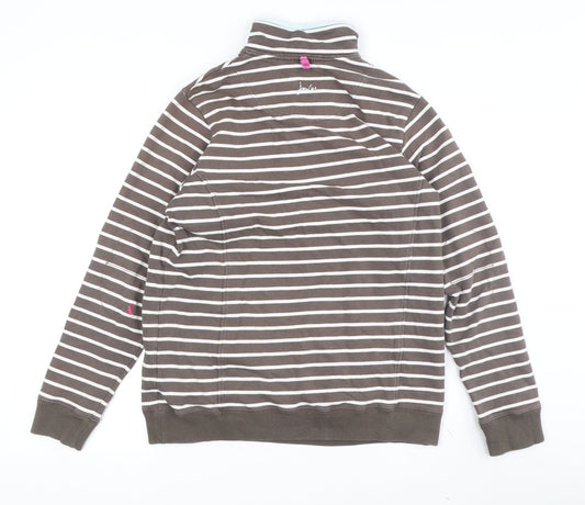 Joules Women's Brown Striped Pullover Sweatshirt Size 10