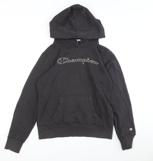 Champion Unisex Black Pullover Hoodie M