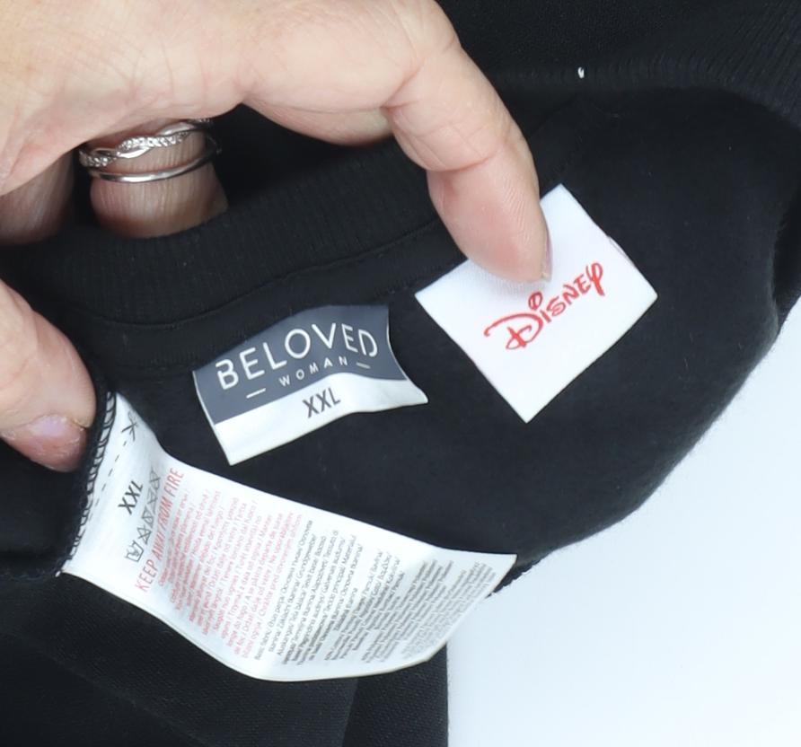 Disney Women's Black 2XL Graphic Pullover Sweatshirt