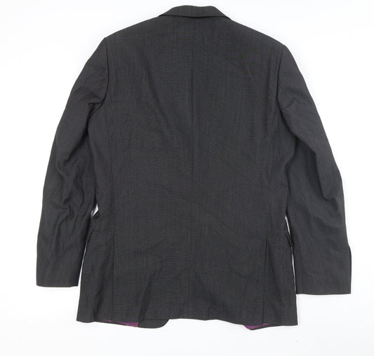 Remus Uomo Men's Black Blazer, Size 38R, Formal Wear