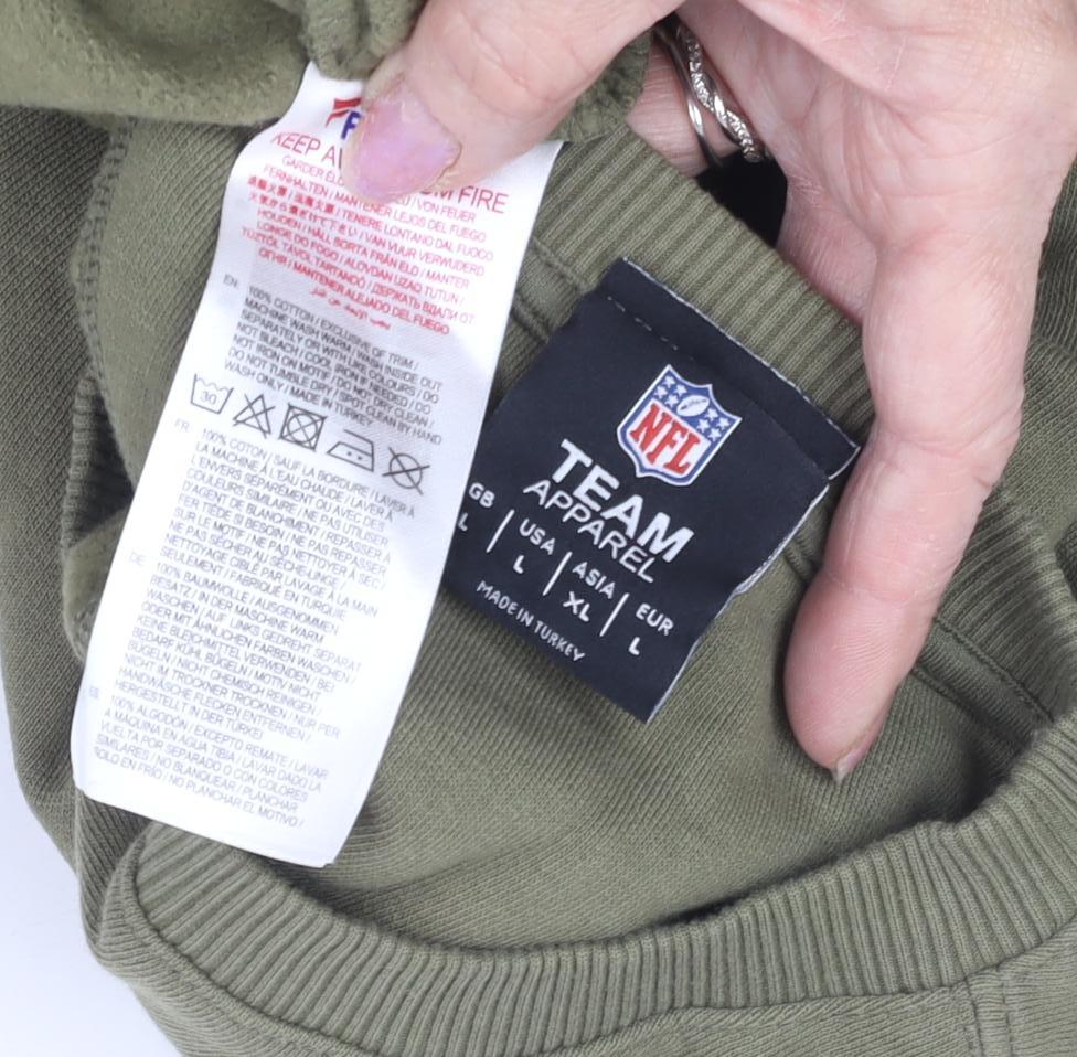 NFL Team Apparel Men's Green Crew Neck Graphic Sweatshirt XL