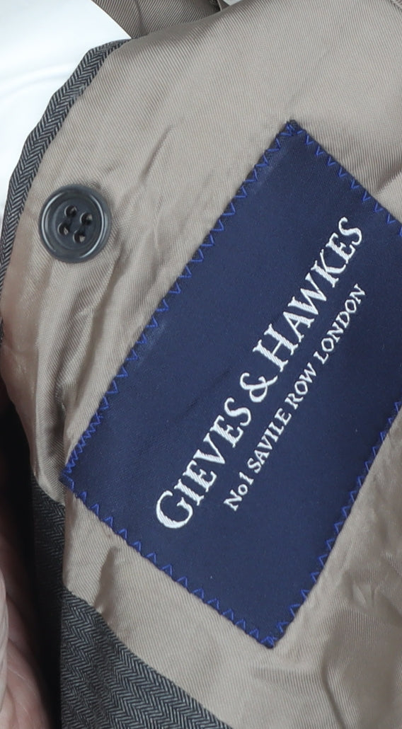 Gieves & Hawkes Men's Grey Blazer Size 38R Wool Formal