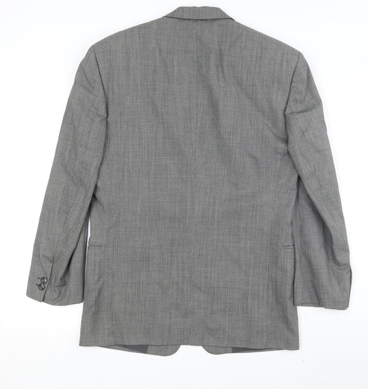 Red's Collection Men's Grey Check Blazer, Single-Breasted 46R