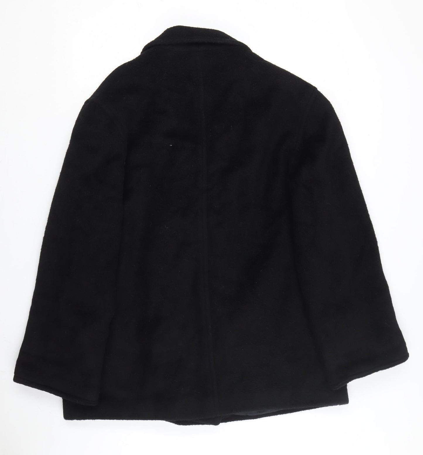 Alexon Women's Black Wool Pea Coat Size 14 Classic Style