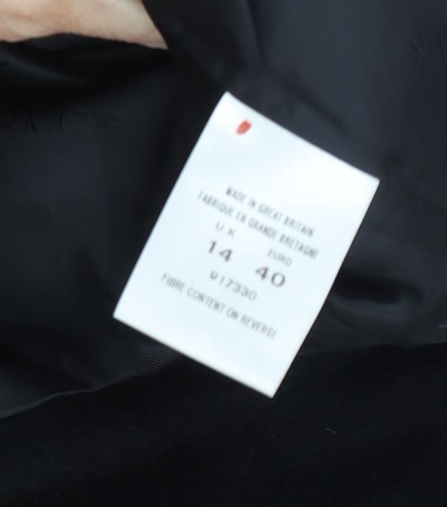 Alexon Women's Black Wool Pea Coat Size 14 Classic Style