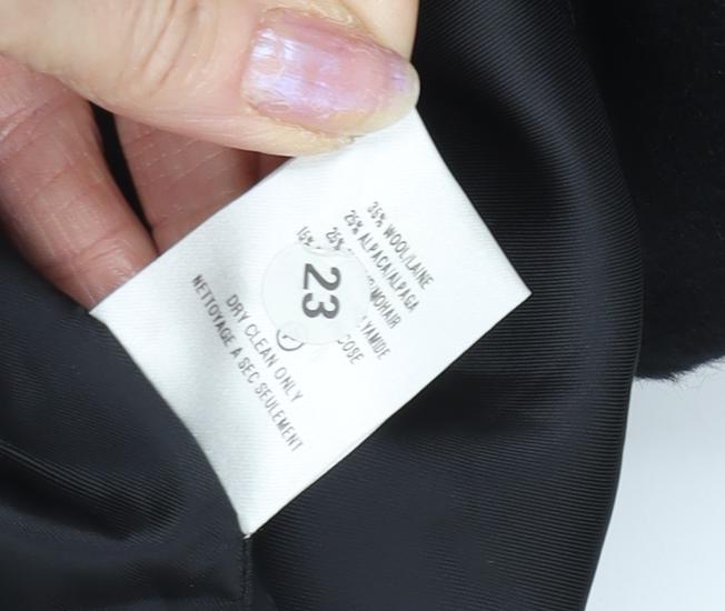 Alexon Women's Black Wool Pea Coat Size 14 Classic Style