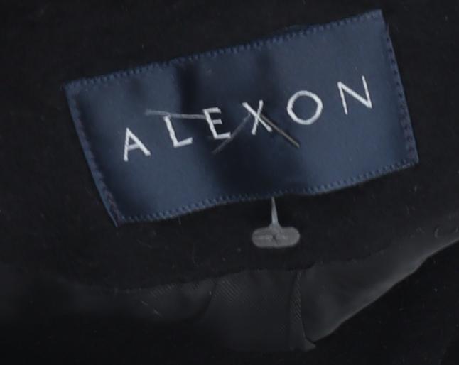 Alexon Women's Black Wool Pea Coat Size 14 Classic Style