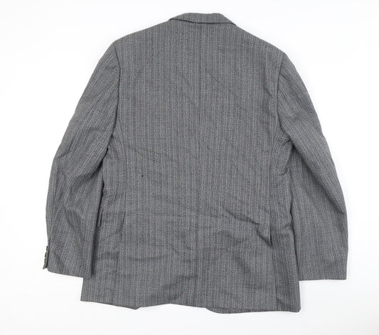 Chester Barrie Men's Grey Herringbone Blazer Size 44R