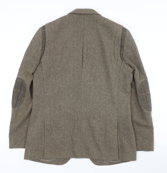 Feraud Men's Brown Wool Blazer, Size 40R, Single-Breasted