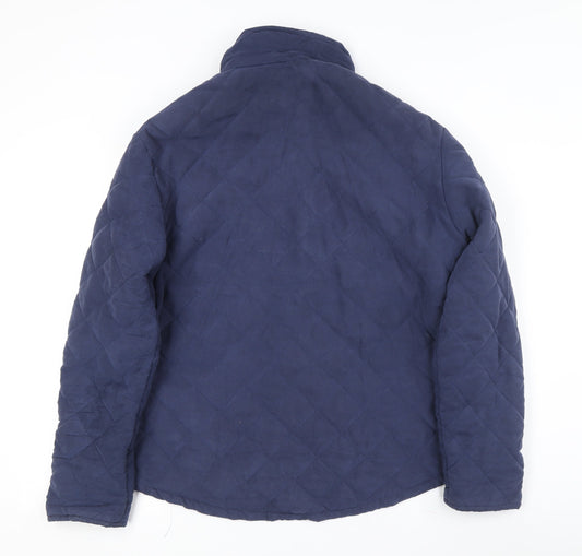 Hi-Diver Men's Blue Quilted Jacket, Medium, Stand-Up Collar