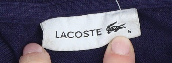 Brand and care label for Lacoste boys’ blue polo shirt -, size L, casual wear