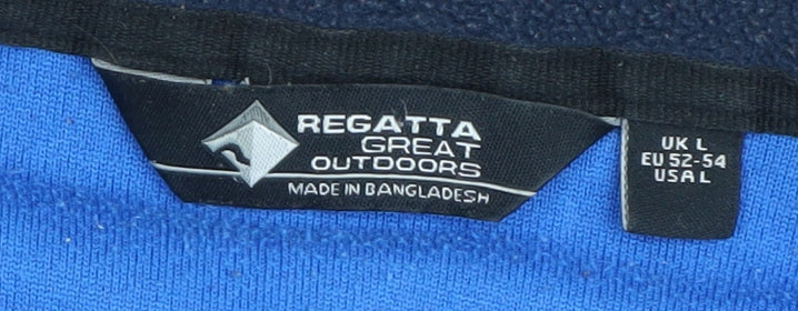 Regatta Men's Blue 1/4 Zip Fleece Sweatshirt, Size L