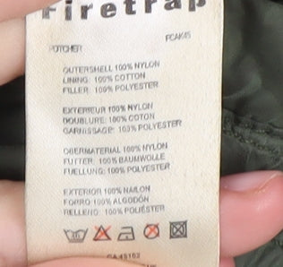 Firetrap Men's Green Quilted Jacket, S, Outdoor, Casual