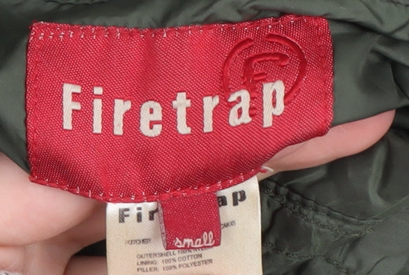 Firetrap Men's Green Quilted Jacket, S, Outdoor, Casual