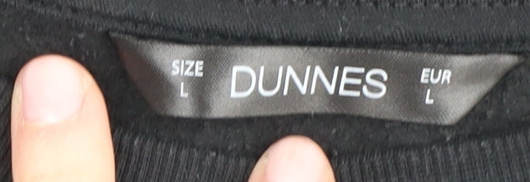 Brand and care label for Dunnes Women's Black Pullover Sweatshirt, L - Casual