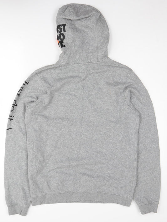 Nike Men's Grey Graphic Hoodie, Size S, Athletic Style
