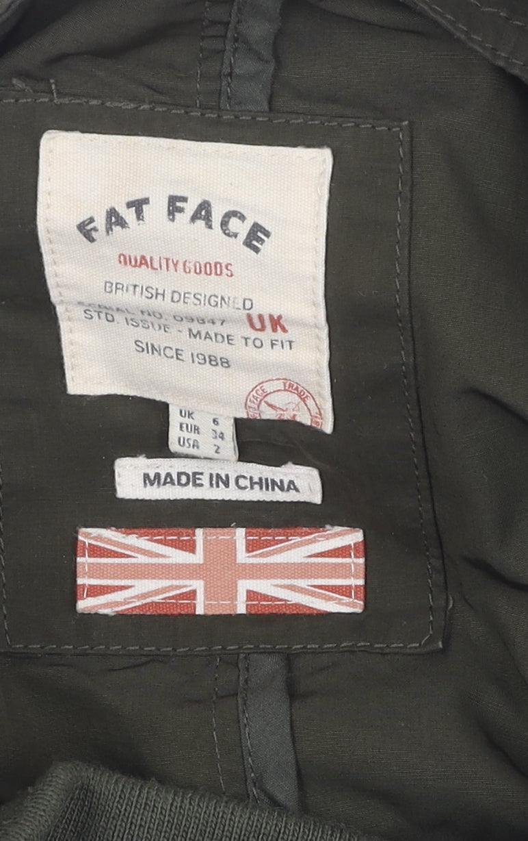 FatFace Women's Green Parka Coat Size 6