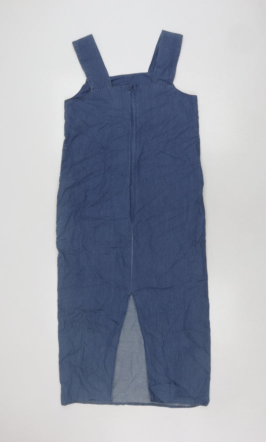 ASOS Denim Pinafore Dress UK 8 Blue Casual