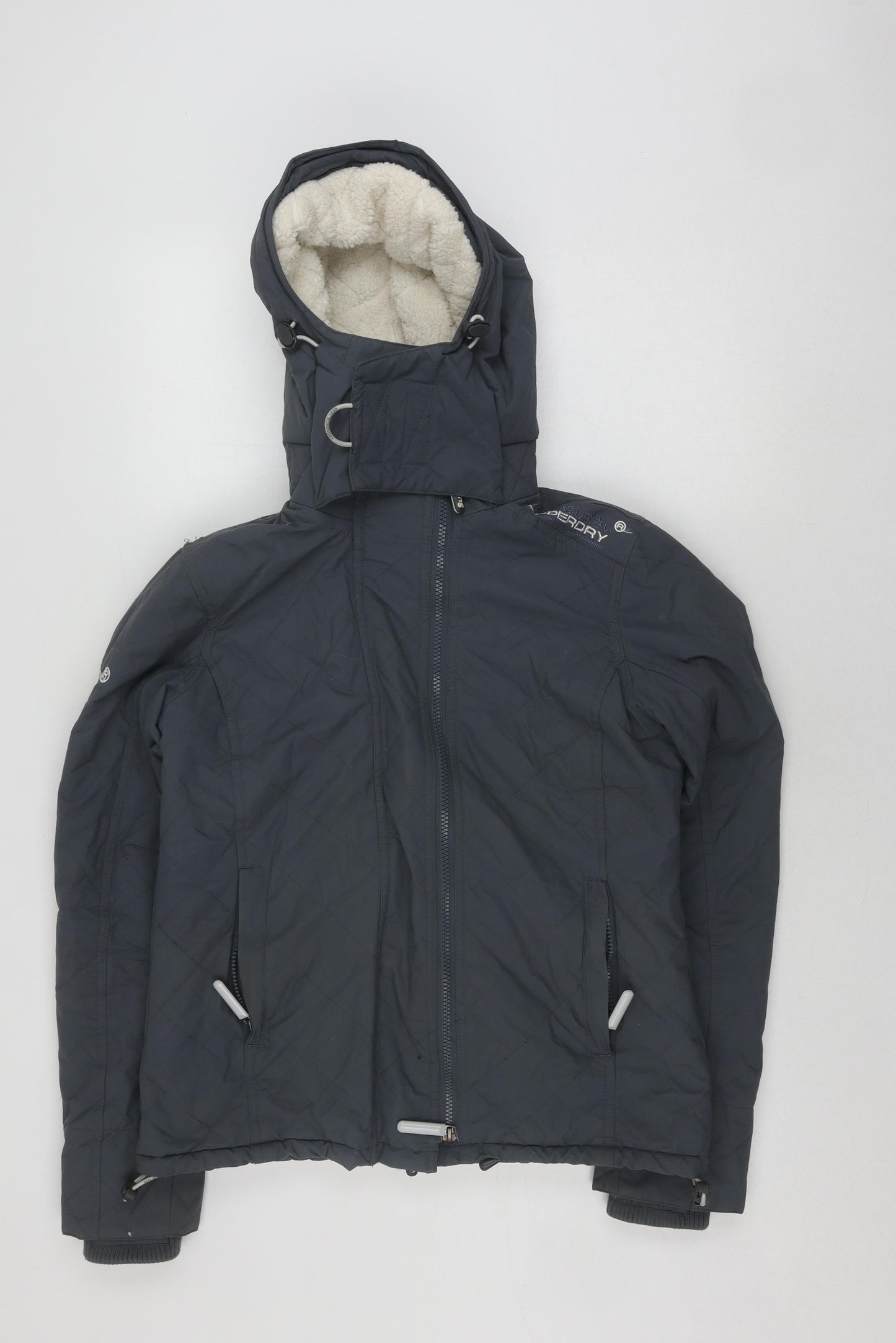 Superdry Women's Grey Hooded Windbreaker Jacket Size M