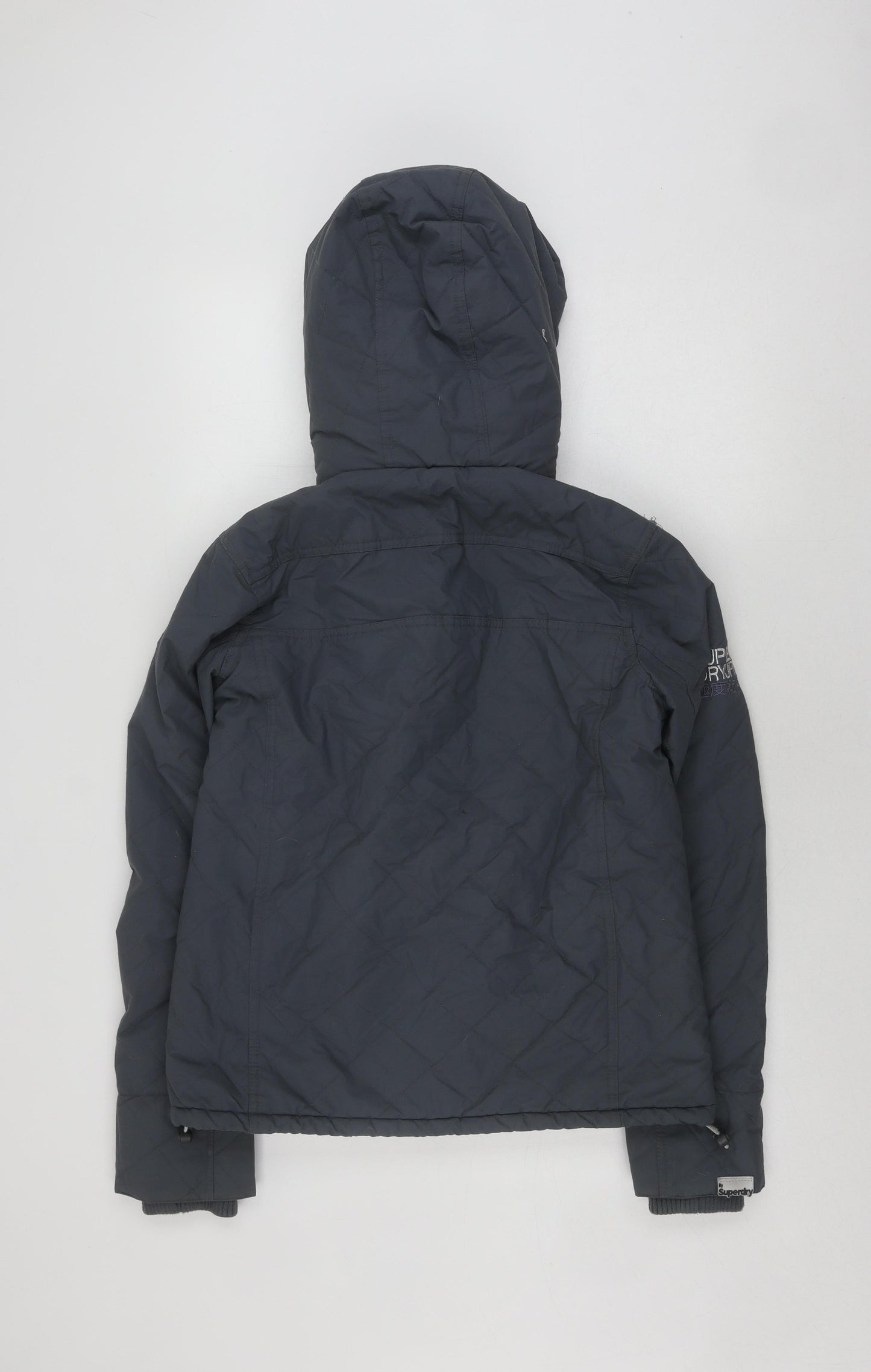 Superdry Women's Grey Hooded Windbreaker Jacket Size M