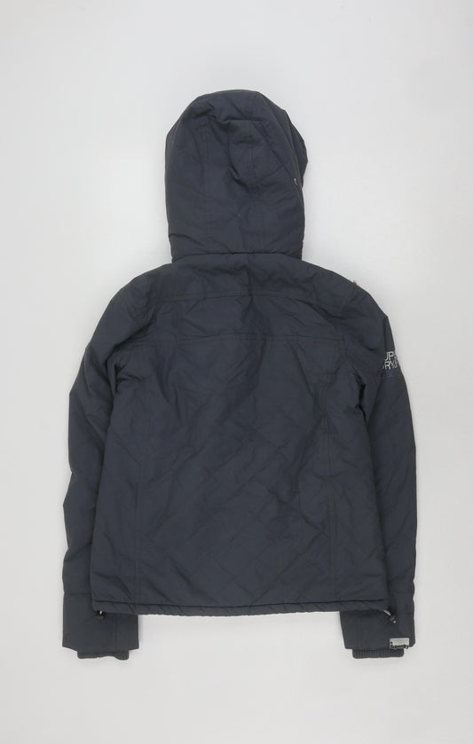 Superdry Women's Grey Hooded Windbreaker Jacket Size M