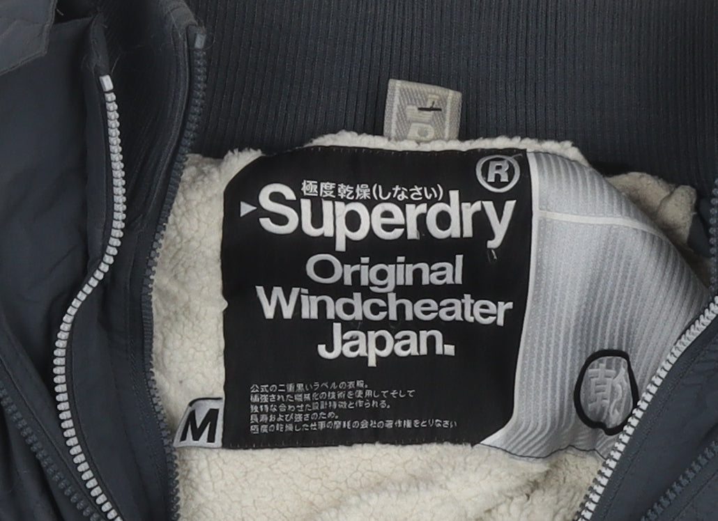 Superdry Women's Grey Hooded Windbreaker Jacket Size M