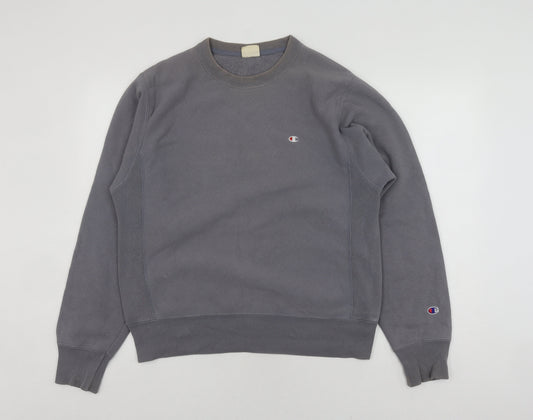 Champion Grey Pullover Sweatshirt, Unisex S, Logo Style