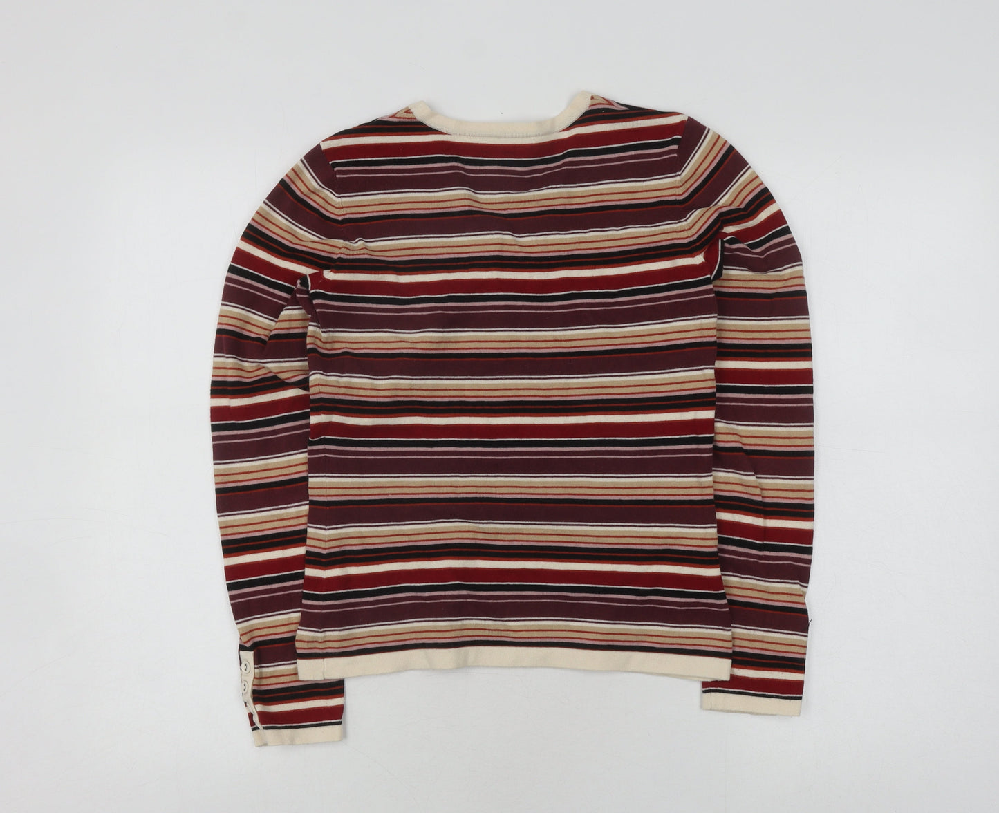 Laura Ashley Women's Multicoloured Striped T-Shirt Size 10