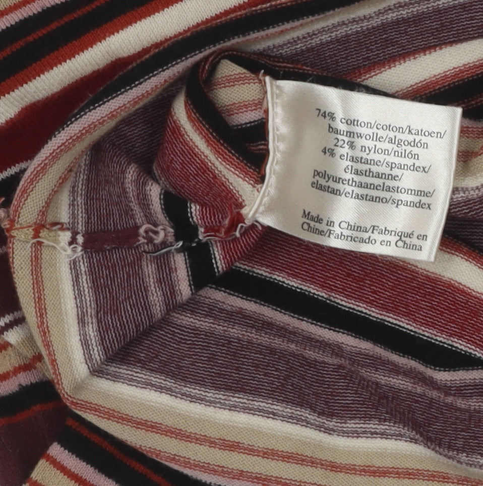 Laura Ashley Women's Multicoloured Striped T-Shirt Size 10
