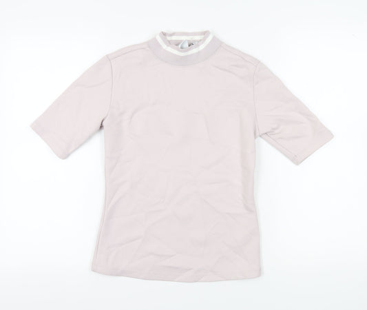Womens UK Size 8 adidas Grey Cotton Blend T-Shirt