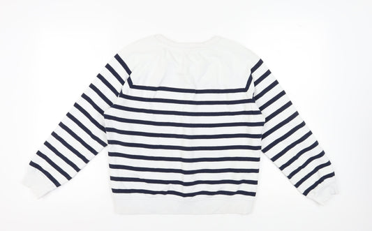 Trespass Women's White Striped Pullover Sweatshirt M