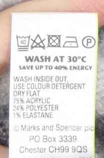 Brand and care label for Marks & Spencer Grey Cape Jumper, size M, Striped