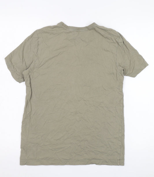 adidas Boys Green T-Shirt, 13-14 Years, Logo Graphic, Casual Wear