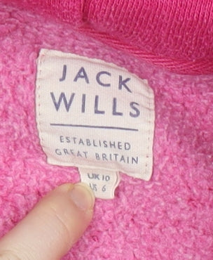 Jack Wills Women's Pink Pullover Hoodie, Size 10