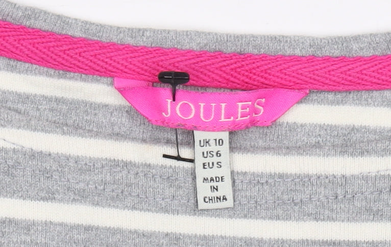 Joules Women's Grey Striped Shift Dress Size 10
