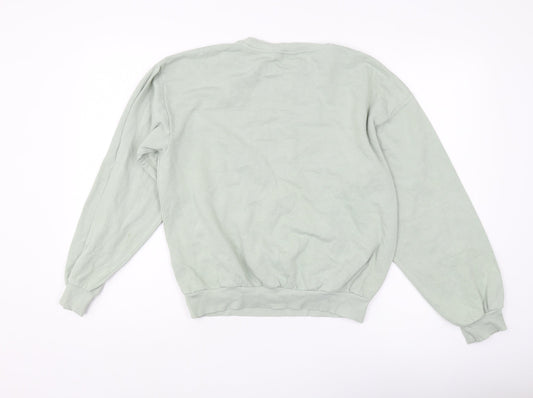 H&M Girls Green Pullover Sweatshirt, 13-14 Years, Crew Neck